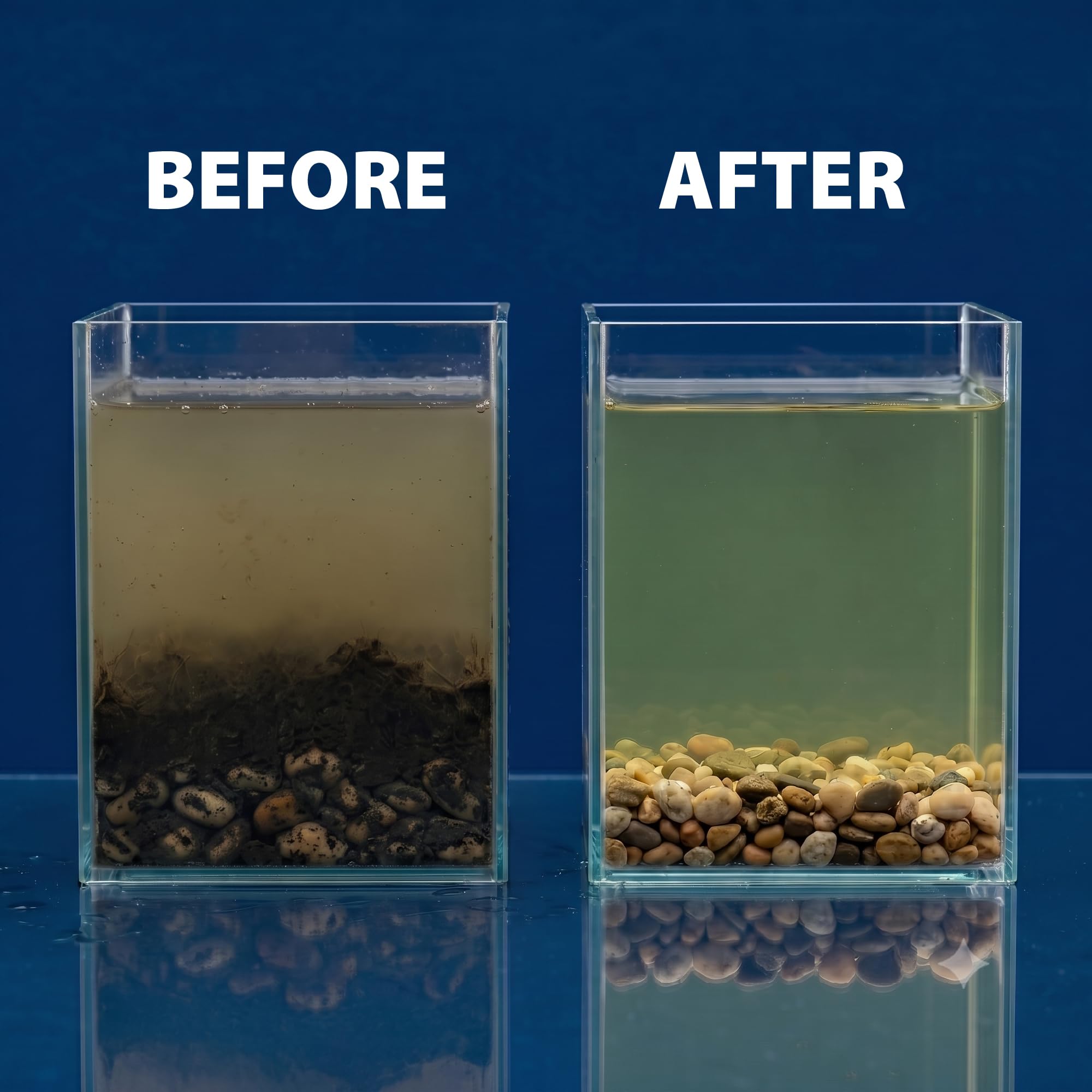 Clear product label and directions on The Pond Guy package for safe use