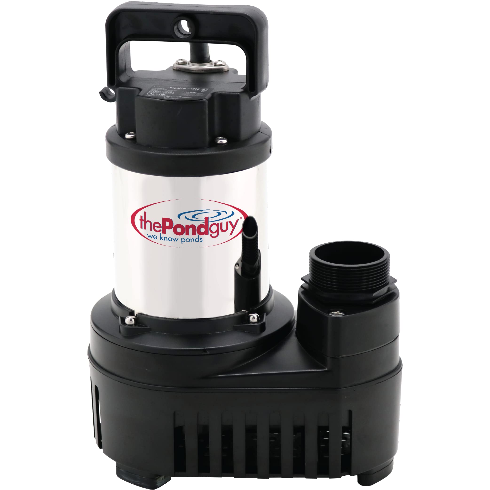 The Pond Guy RapidFlo discharge adapters displayed for quick tubing connections