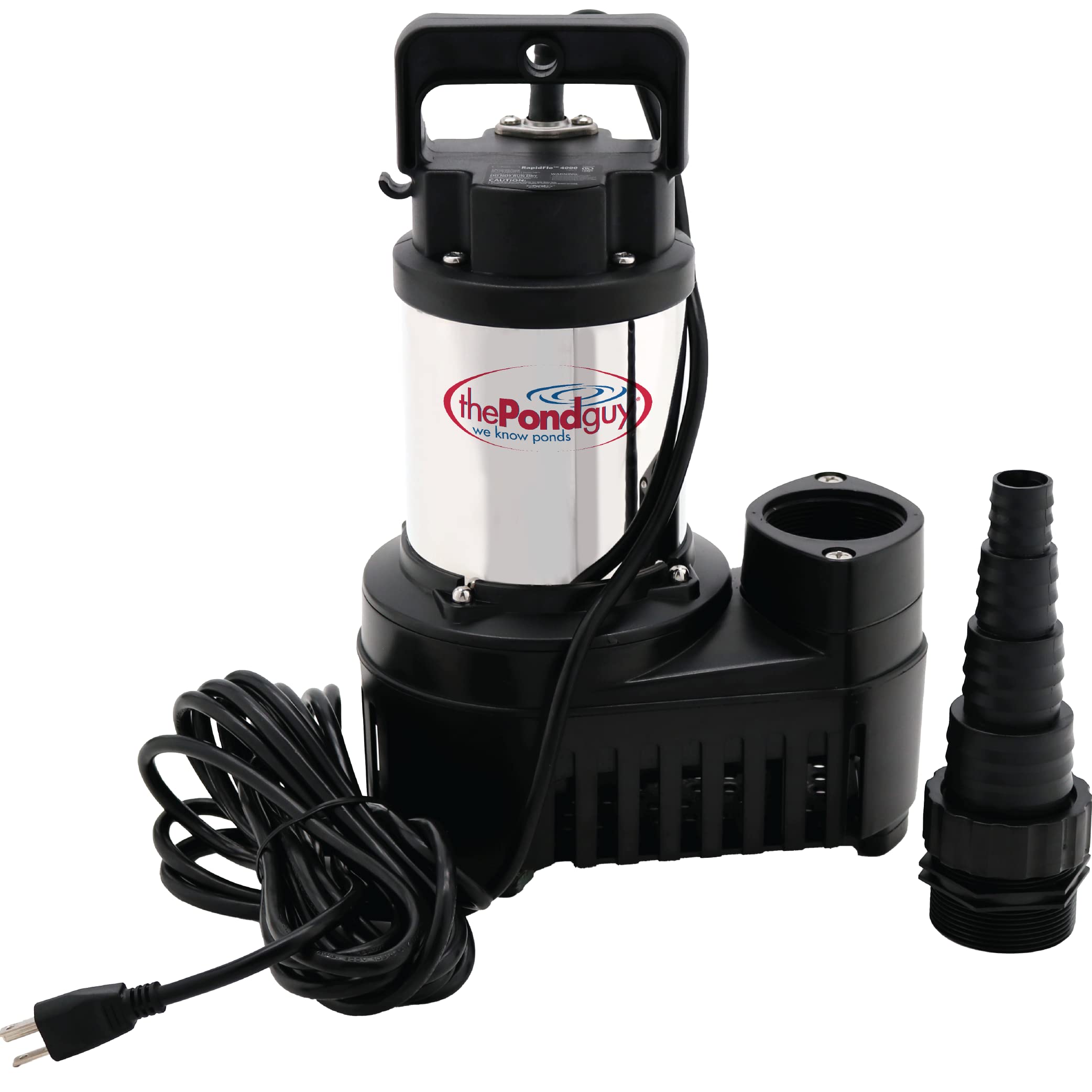 The Pond Guy RapidFlo front view showing compact durable housing and easy placement