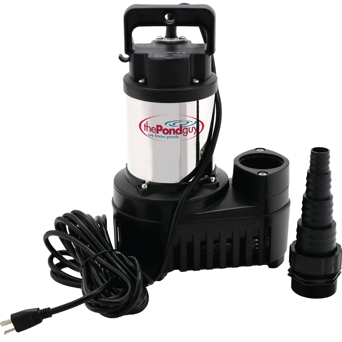 The Pond Guy RapidFlo front view showing compact durable housing and easy placement