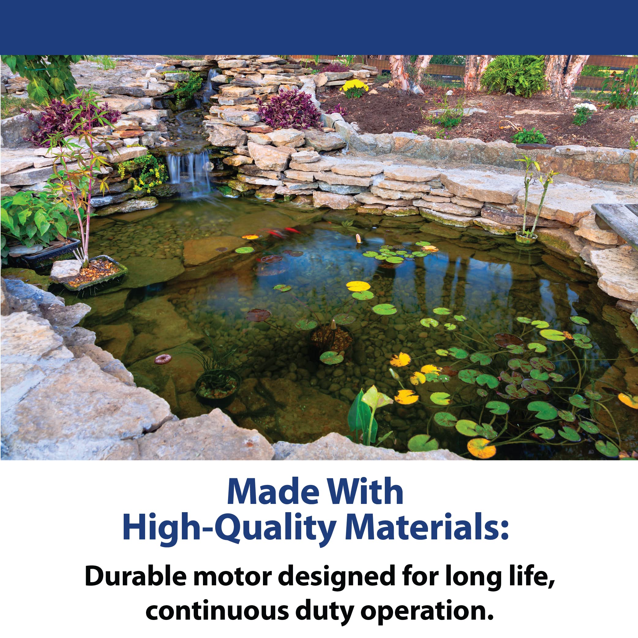 The Pond Guy RapidFlo connected in a hydroponics system showing consistent nutrient flow