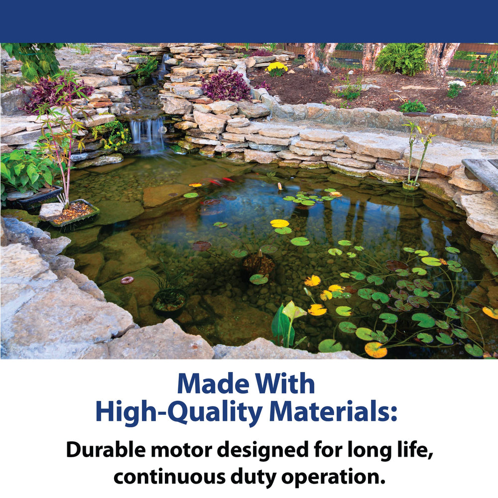 The Pond Guy RapidFlo connected in a hydroponics system showing consistent nutrient flow