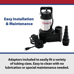 The Pond Guy RapidFlo impeller close-up highlighting clog-resistant design and reliable flow