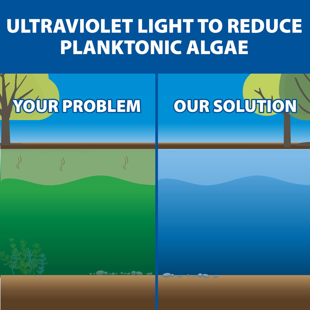 The Pond Guy water exit flow from unit illustrating clarified return water