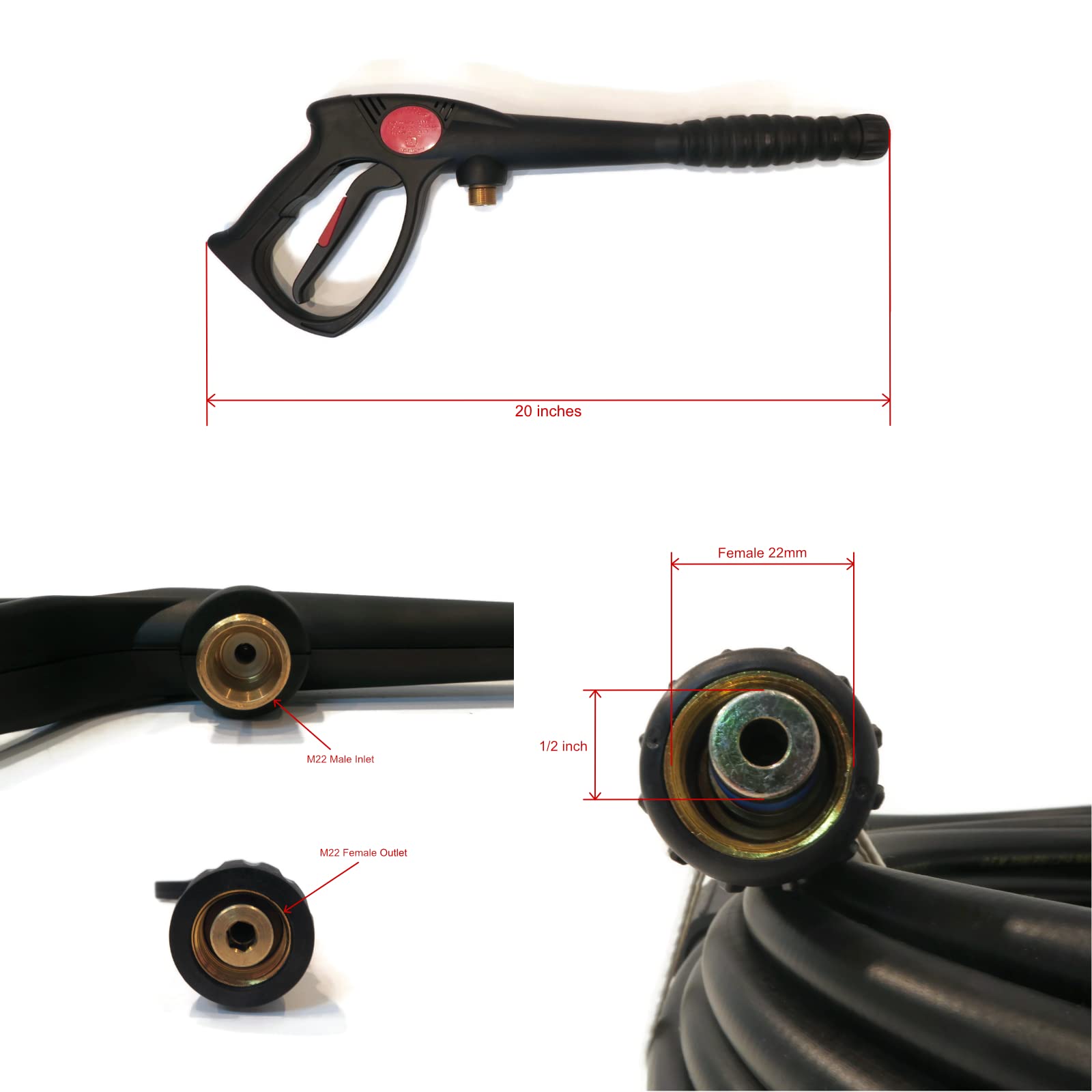 The ROP Shop spray gun closeup with M22 connectors for easy installation