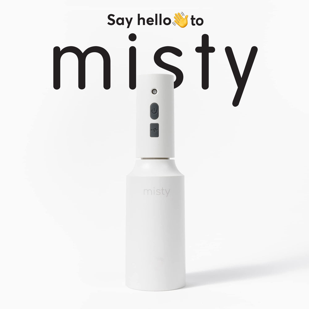 The Watering Vine mist-e charging port with micro-USB cable showing easy rechargeable power benefit