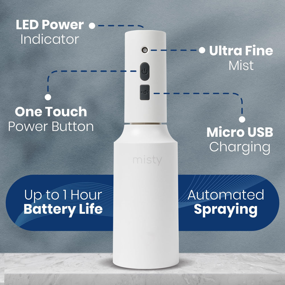 The Watering Vine mist-e held in hand demonstrating lightweight ergonomic grip for comfortable use benefit
