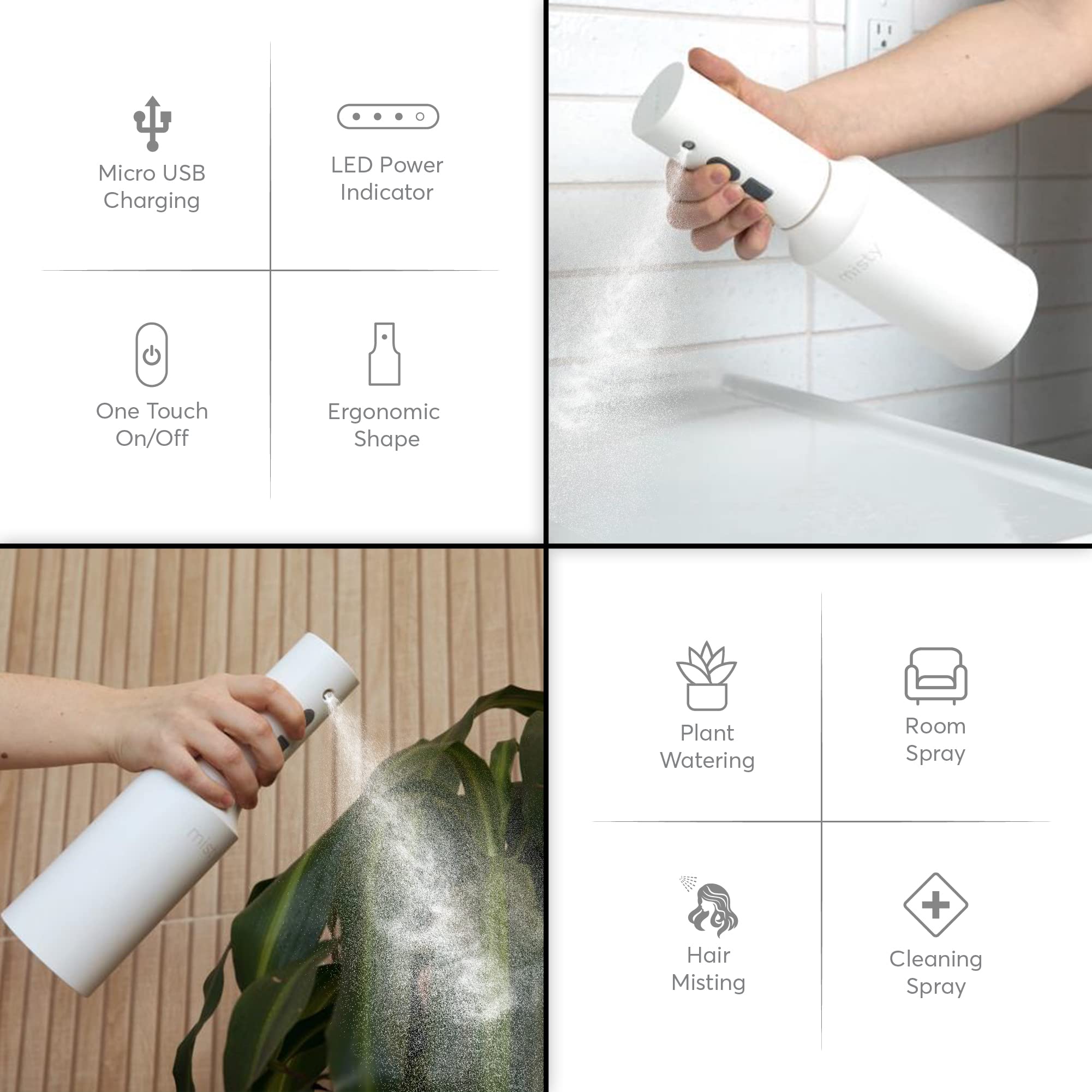 The Watering Vine mist-e misting indoor plants creating humidity without overwatering benefit