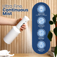 The Watering Vine mist-e clear reservoir with measurement markings for easy fill and longer use benefit
