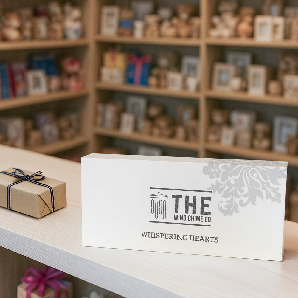 The Wind Chime Co boxed presentation showing gift-ready packaging for sympathy giving