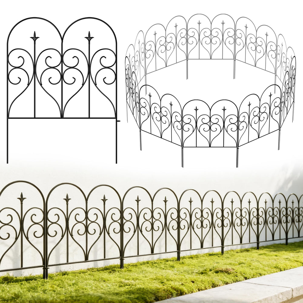 Thealyn front view of five-panel fence showing neat garden border and curb appeal