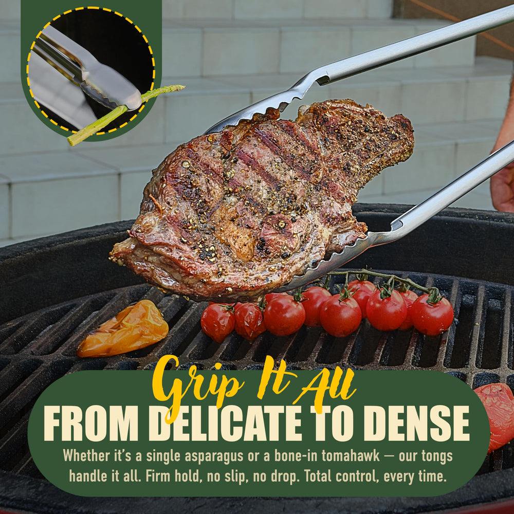 TheDOM tongs locked closed and hanging for compact storage and easy access