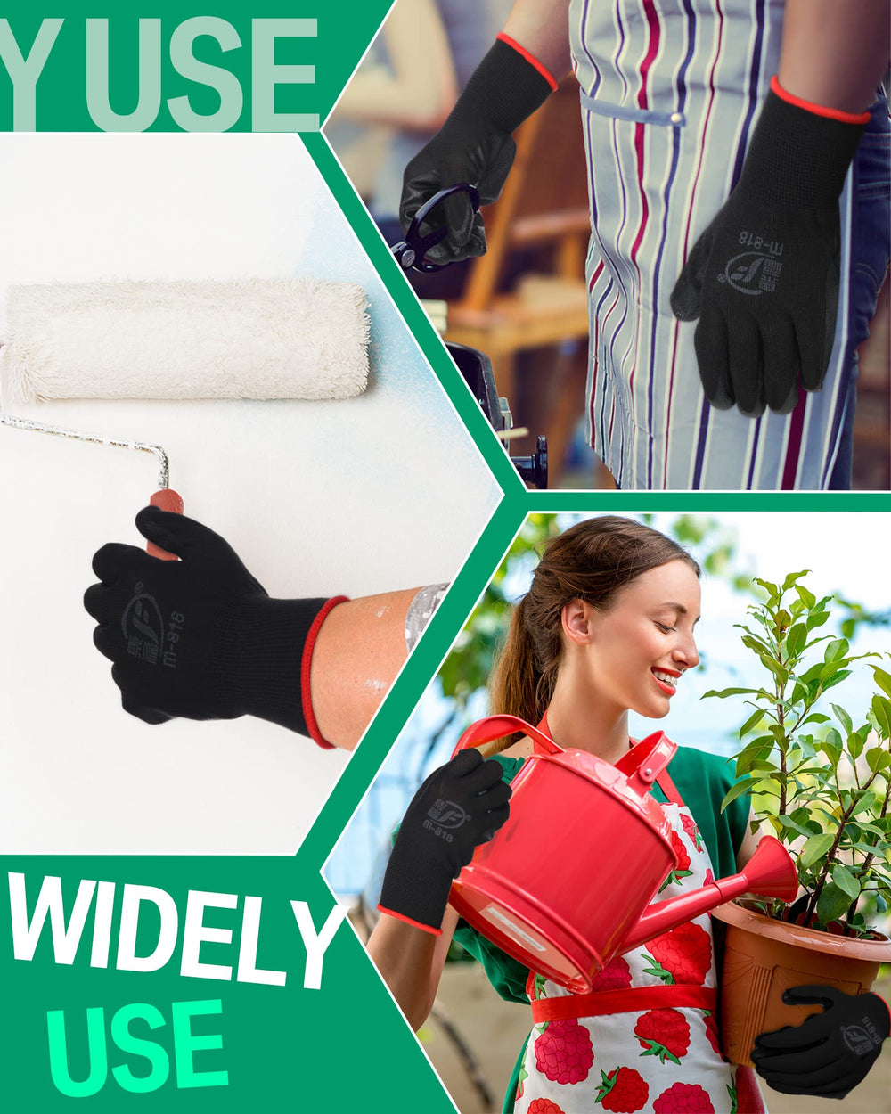 Thenshop gloves beside an adult hand for size and fit reference