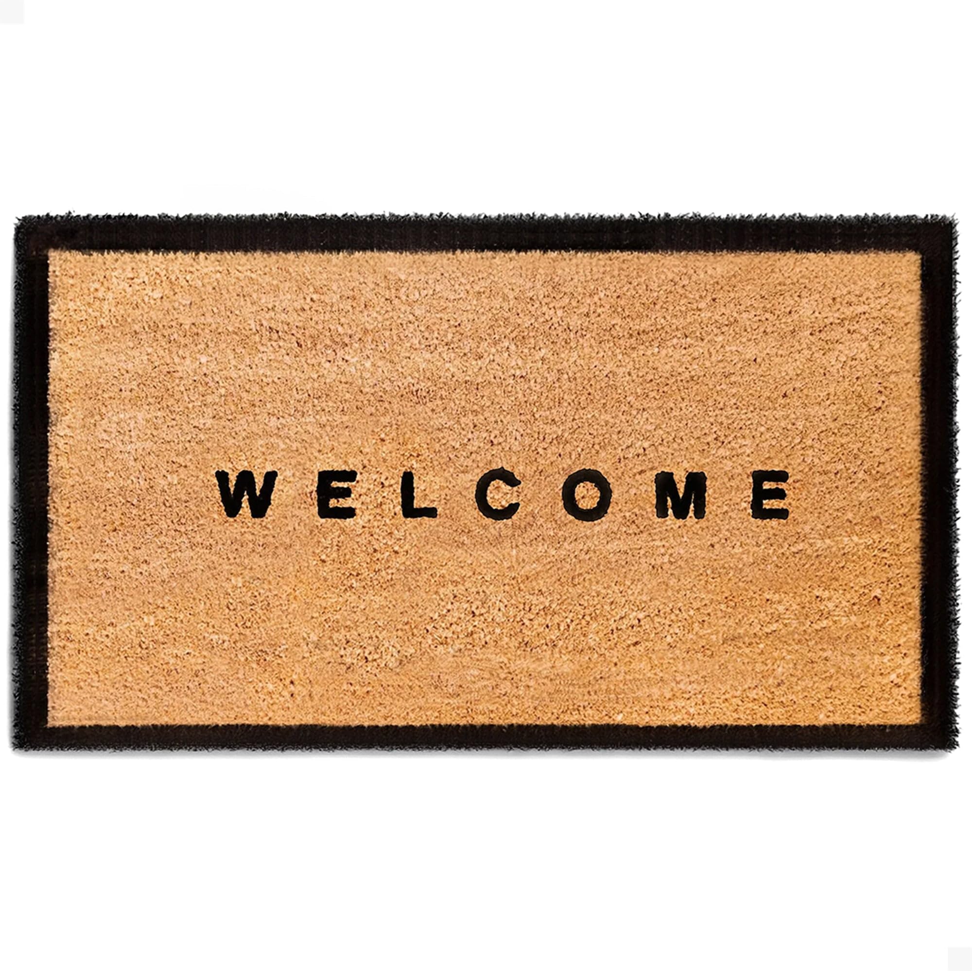 THEODORE MAGNUS front view of coir door mat adds welcoming entrance appeal