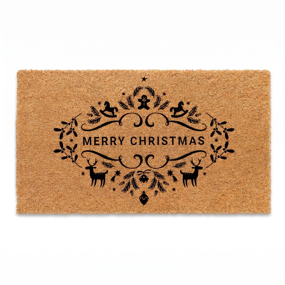 THEODORE MAGNUS front view Merry Christmas mat welcoming guests