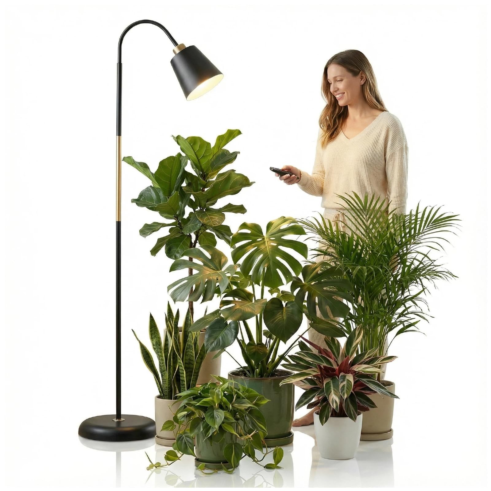 TheOneGrow front view floor lamp showing sleek design and versatile lighting benefit