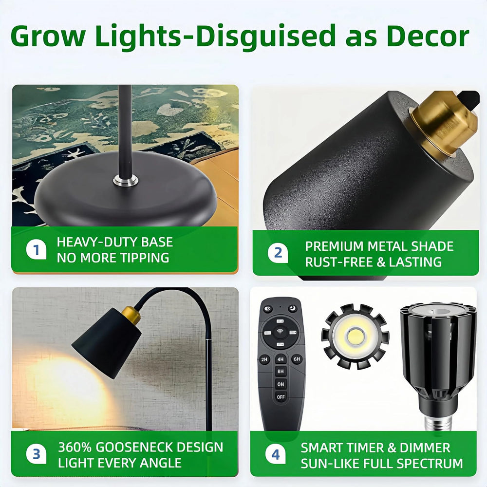 TheOneGrow gooseneck close-up highlighting flexible positioning for precise light