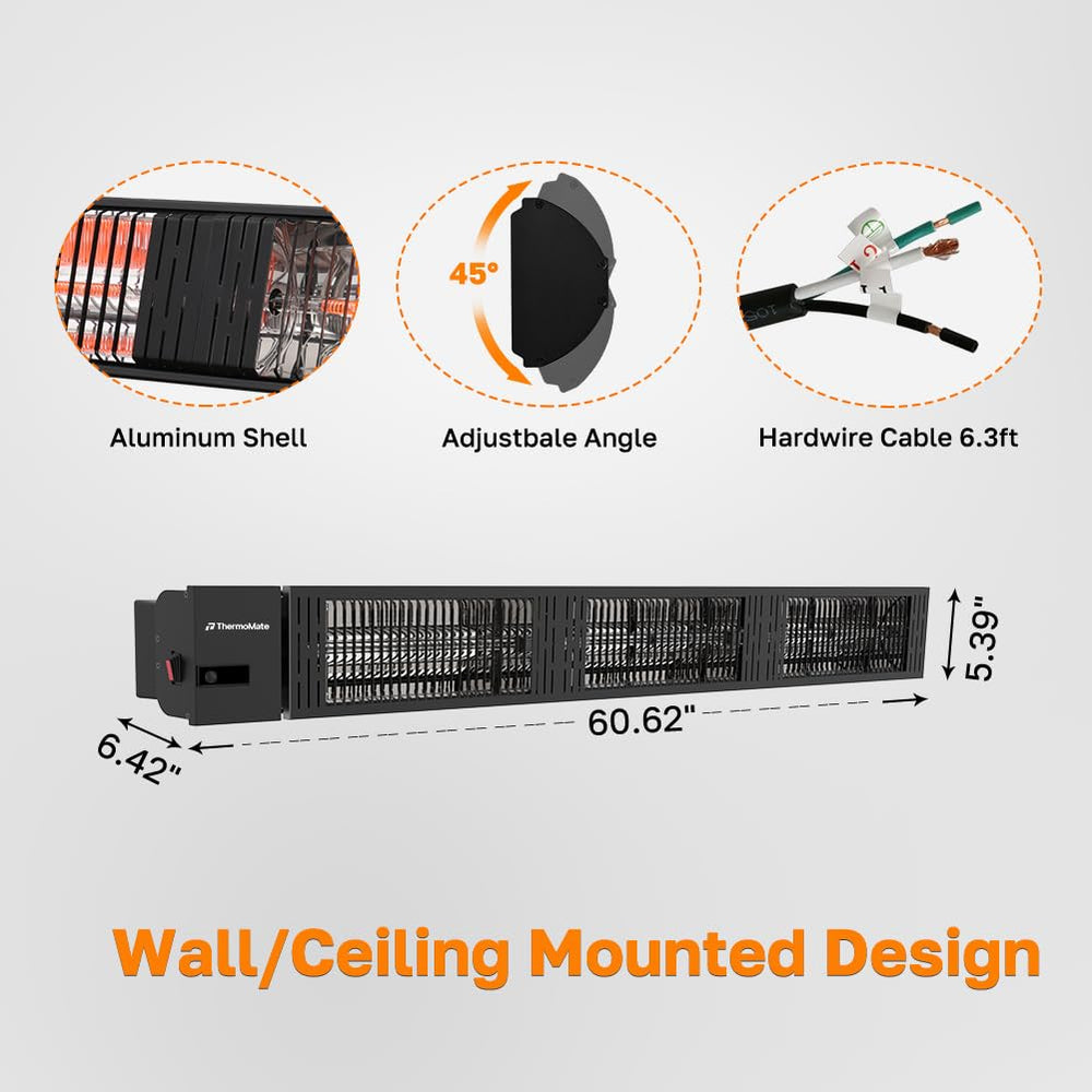 thermomate angled wall mount showing targeted warmth and space-saving benefit