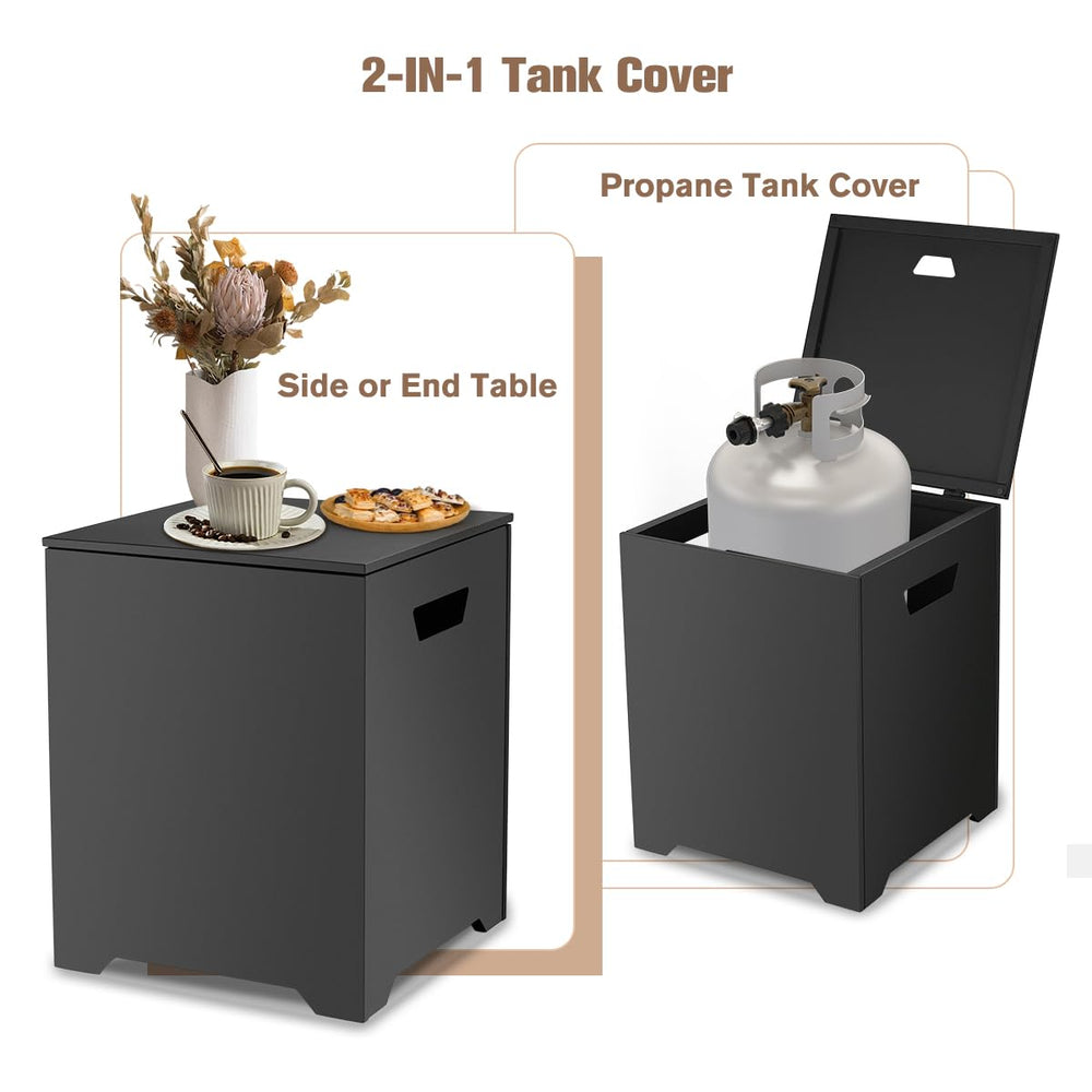 thermomate internal H-frame detail securing a 20 lb propane tank safely