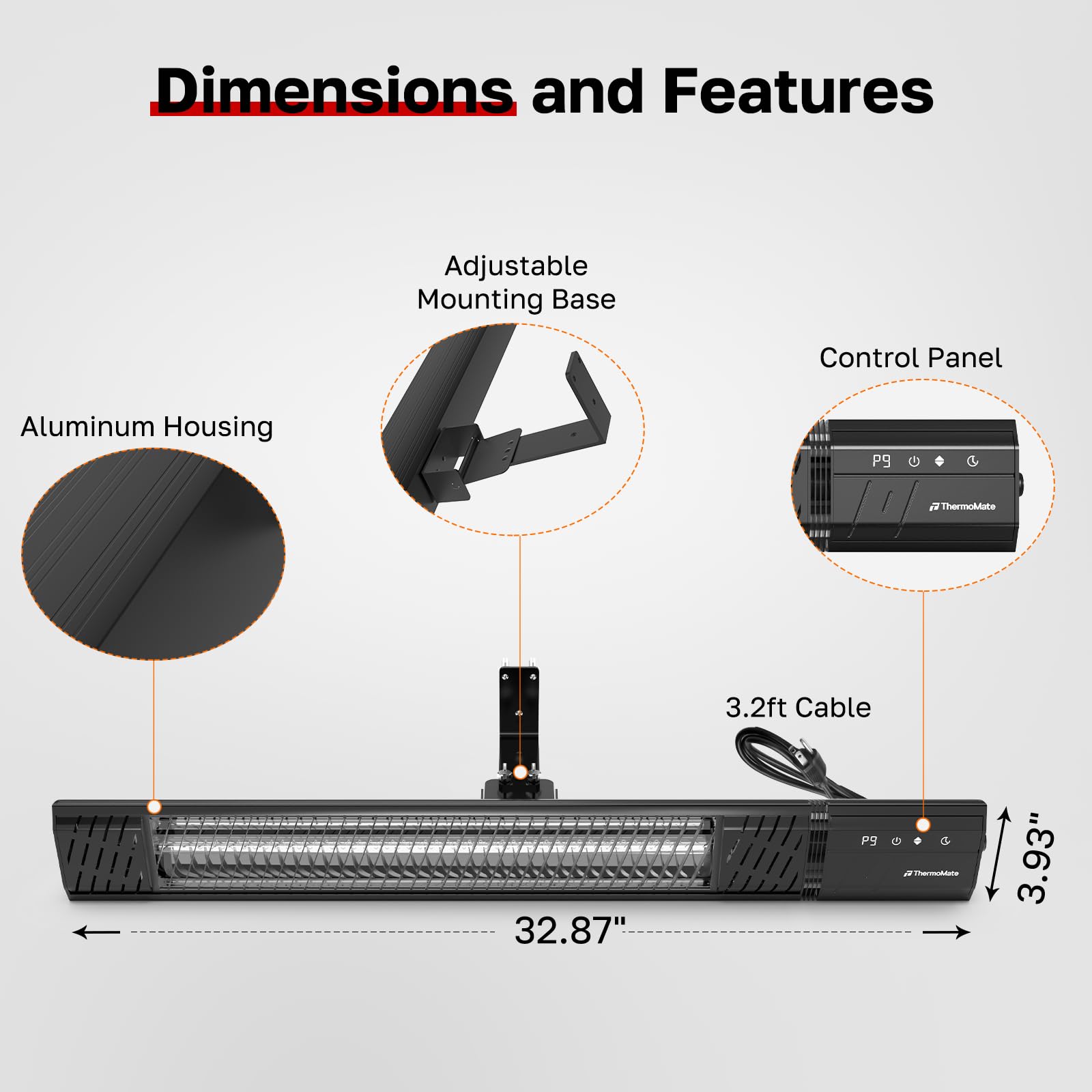 thermomate side profile with adjustable bracket for flexible aiming