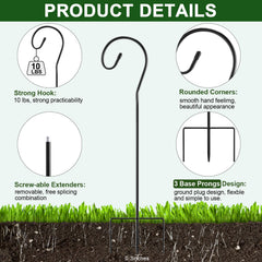 Therwen base prongs inserted in soil, three-prong design improves stability