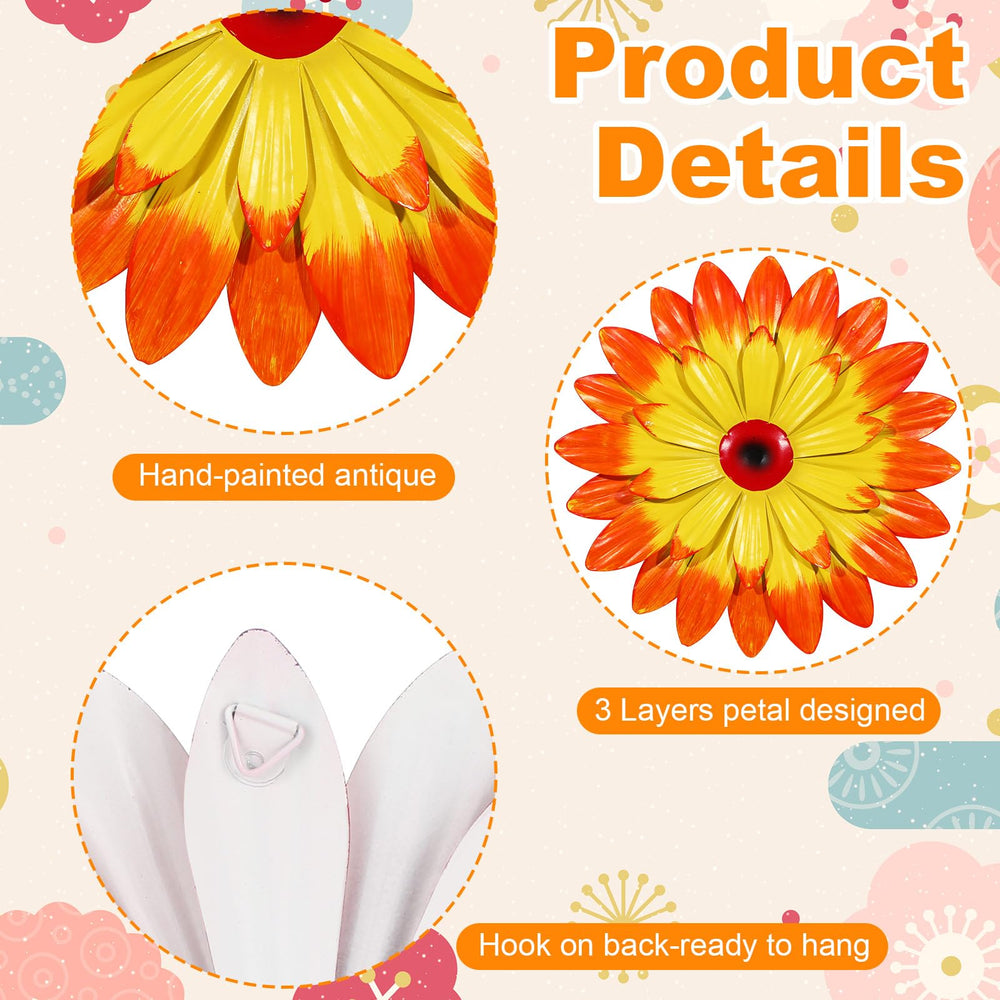 Therwen daisies beside hand to show 8-inch size and proportion