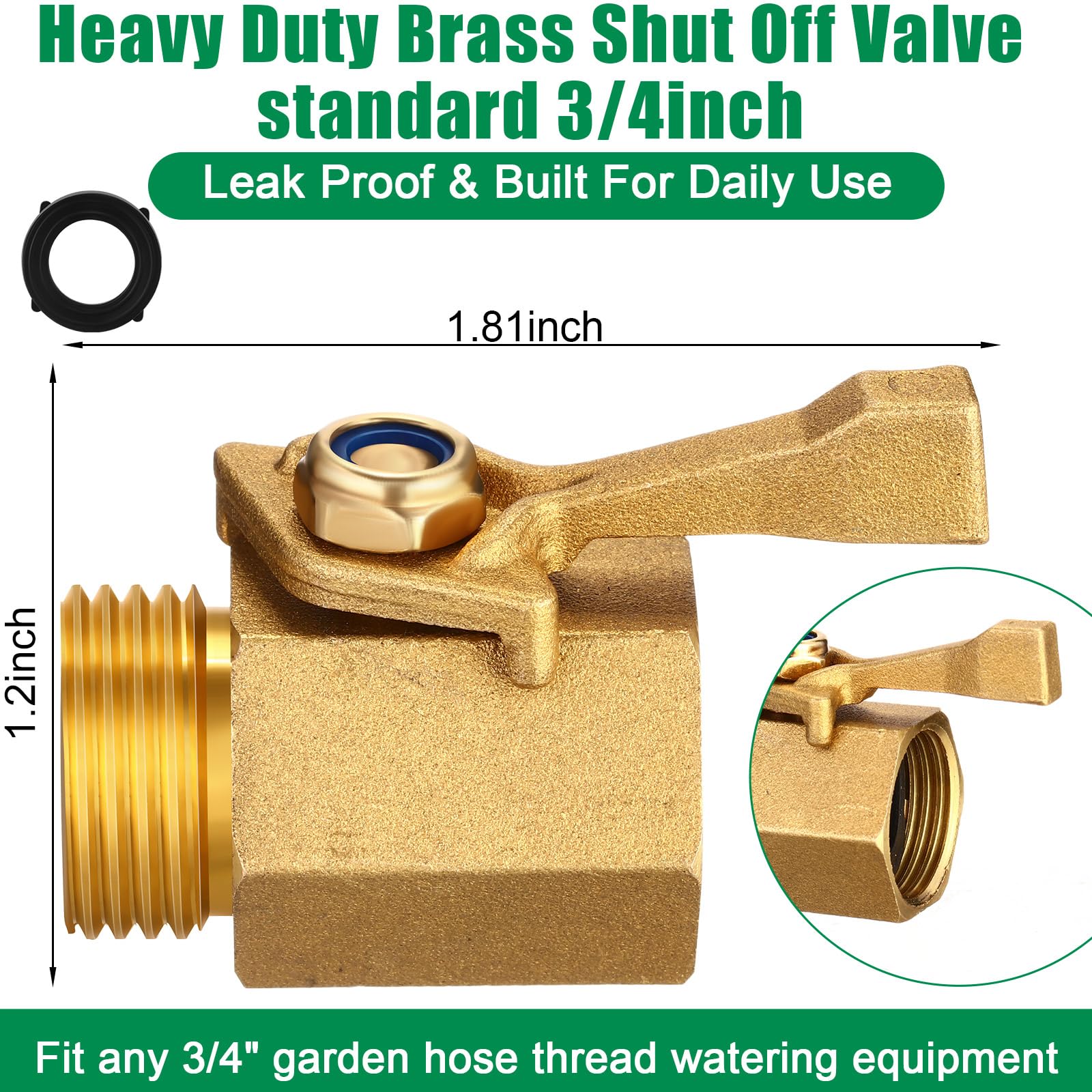 Therwen single valve front view highlighting solid brass durability and neat finish