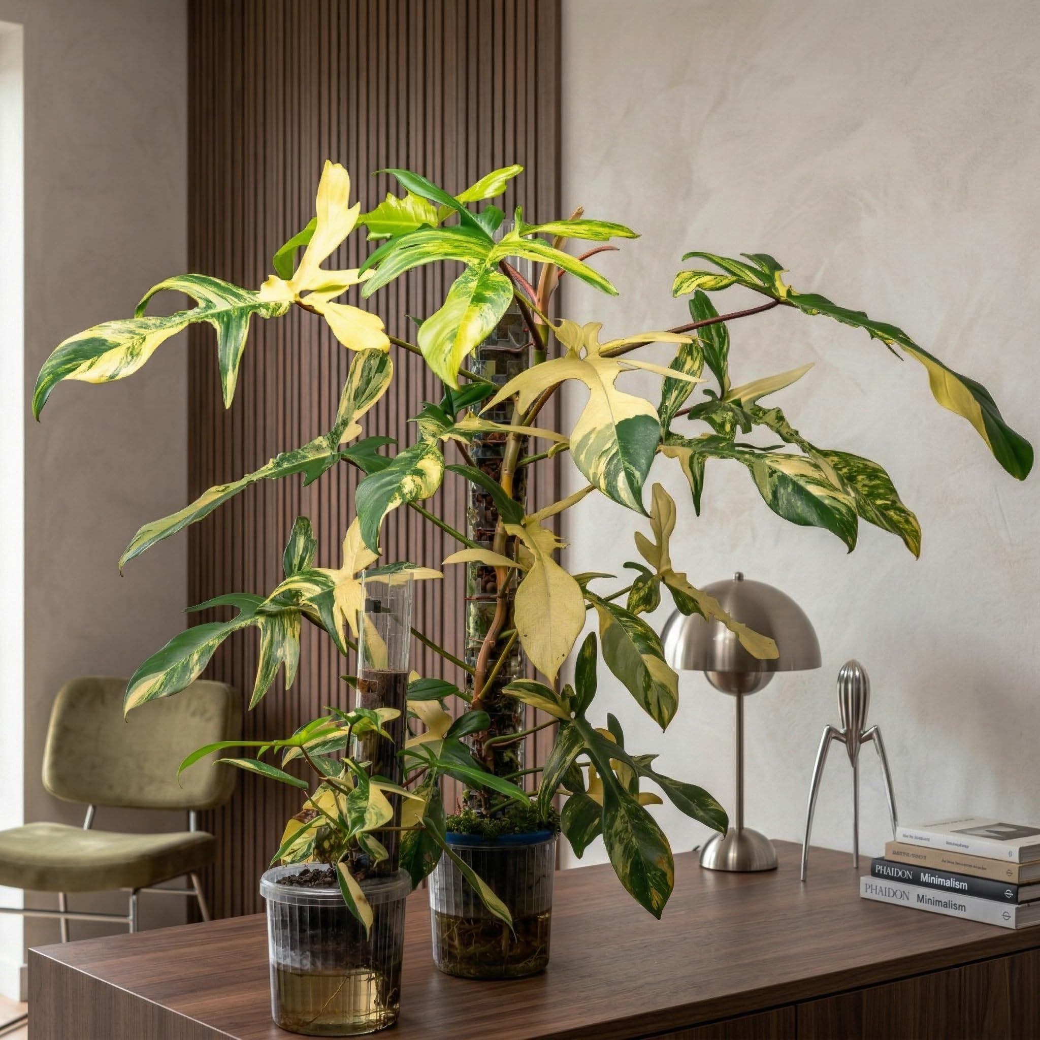 THICCLY pole in use supporting a Monstera for larger leaf growth
