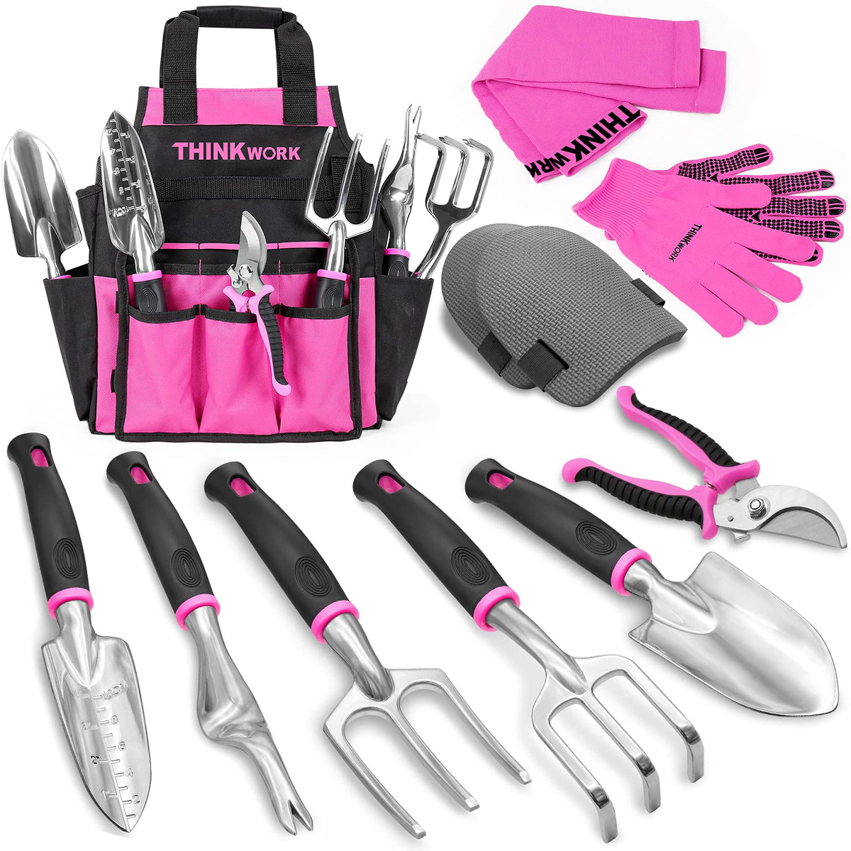 THINKWORK front packaging showing complete pink toolset, gift-ready and organized