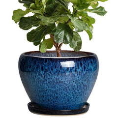 Thirtypot front view peacock blue planter showing sleek shape and clean finish for stylish décor