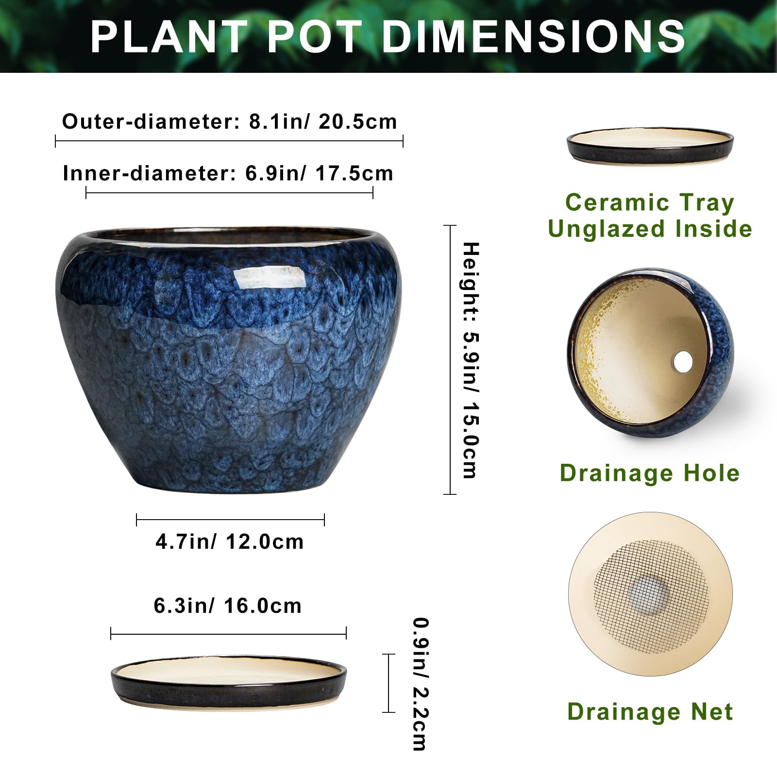 Thirtypot glaze close-up showing peacock-blue texture and scratch-resistant finish benefit