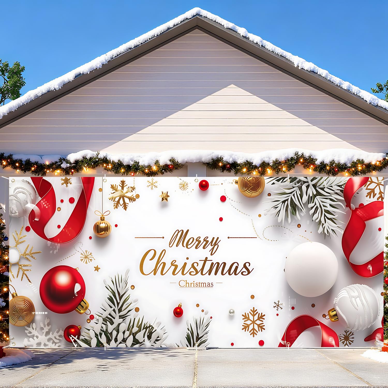 THISFIND close-up of printed ornaments and snowflakes showing vibrant colors