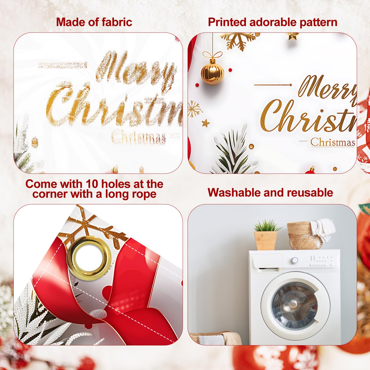 THISFIND banner hung on a garage creating an instant holiday exterior display