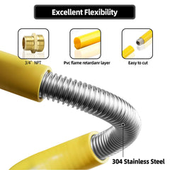 thmxit corrugated stainless steel tubing close-up, highlighting flexibility and durable wall