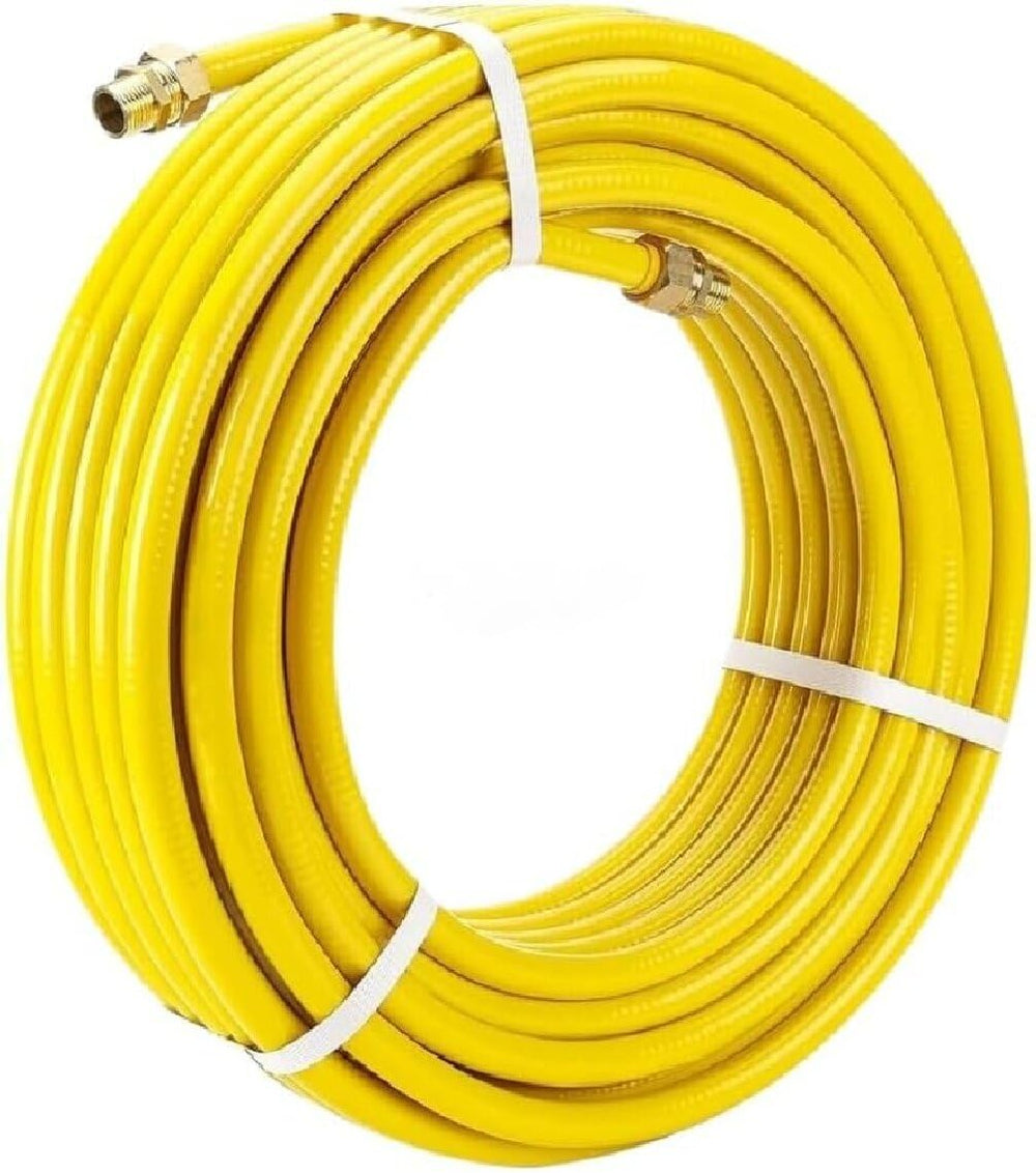 thmxit 3/4" CSST front view showing full 100ft roll and fittings, clear identification benefit