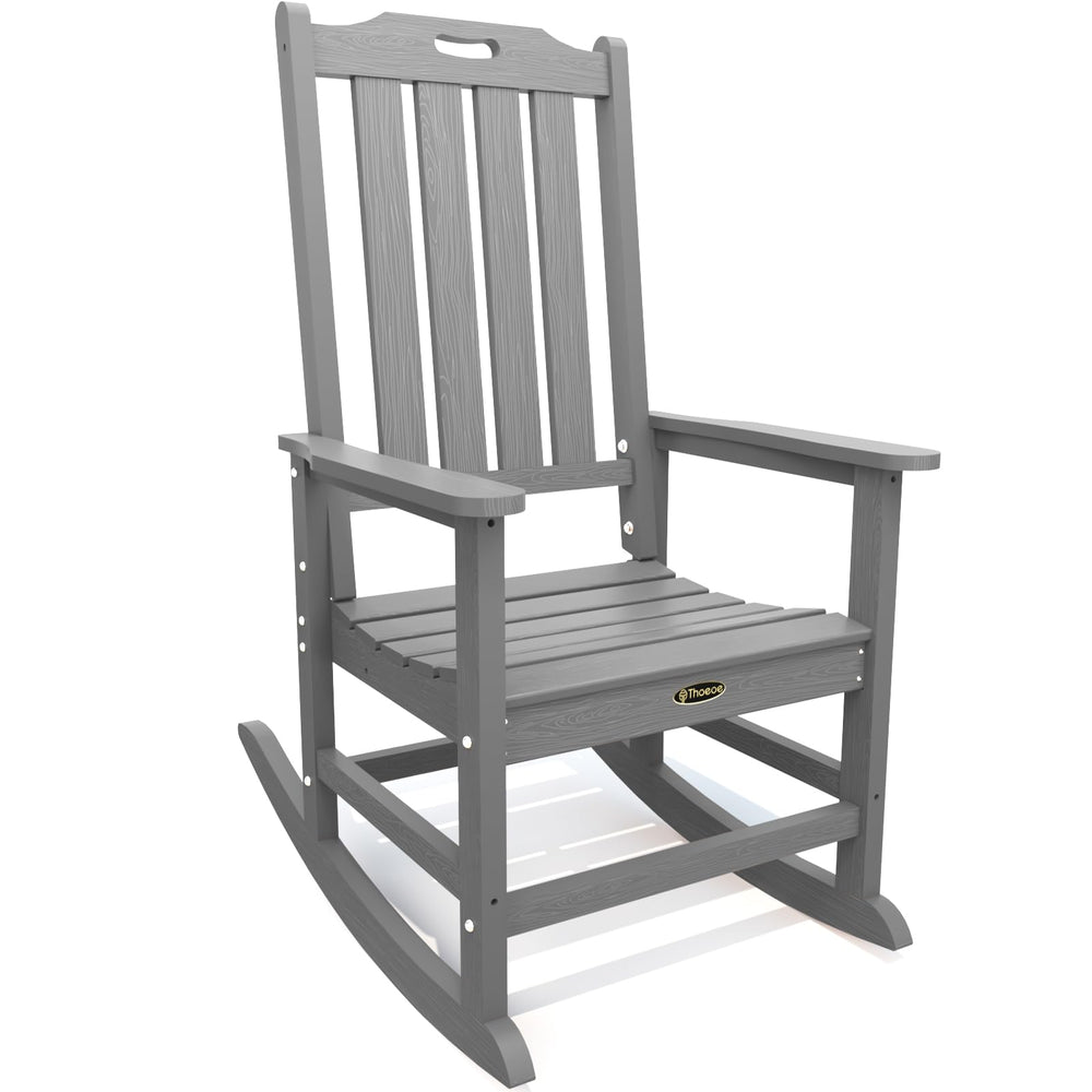 THOEOE front view of oversized rocking chair showing roomy comfort