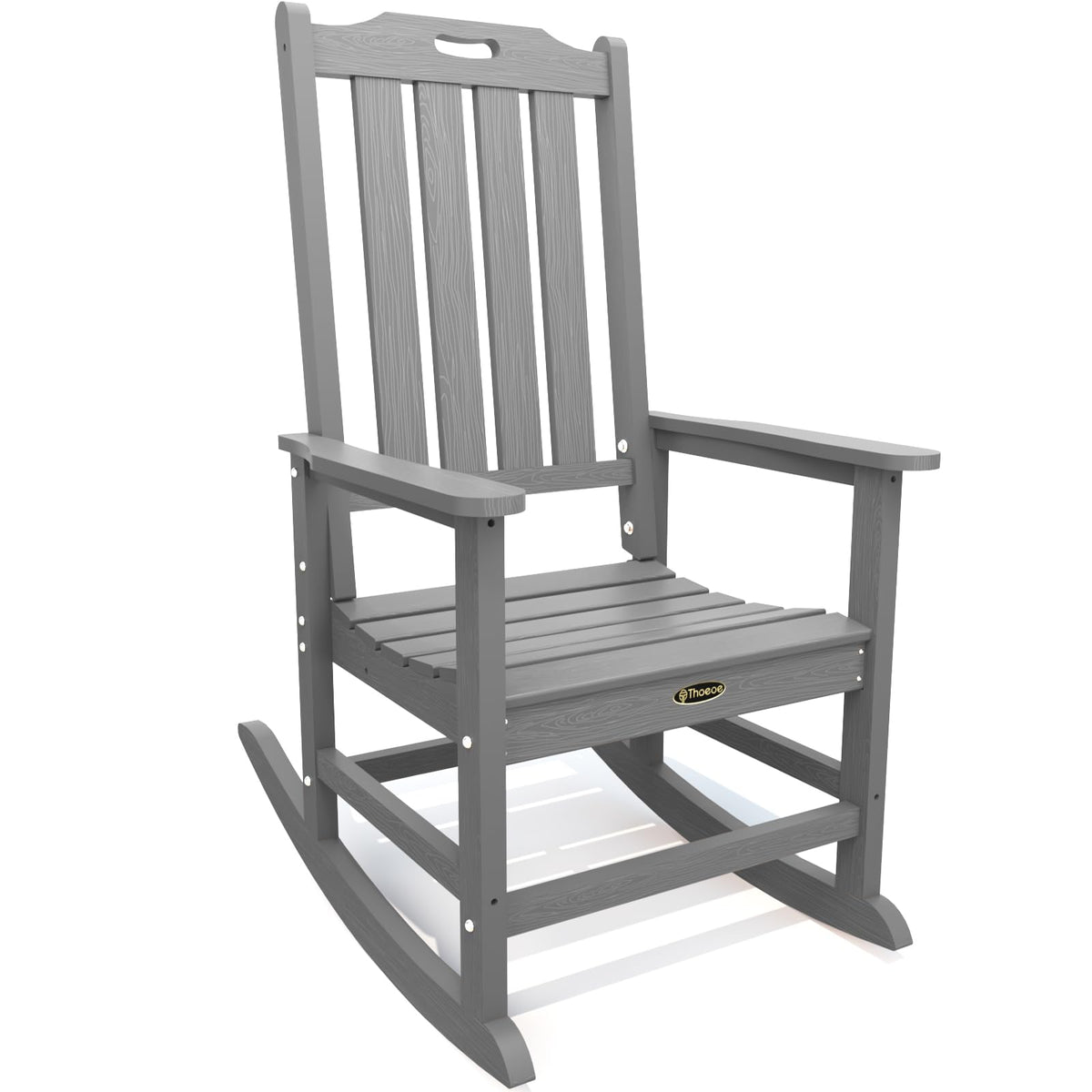 THOEOE front view of oversized rocking chair showing roomy comfort