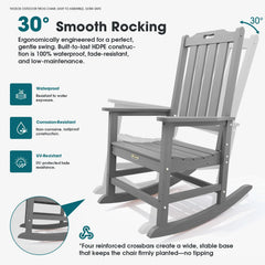 THOEOE detailed view of one-piece HDPE rocker providing steady motion