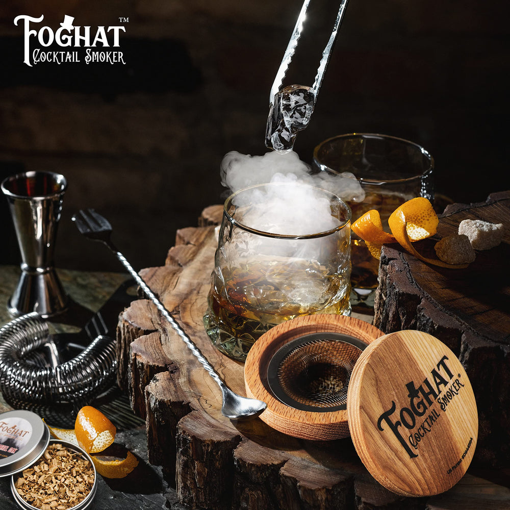 THOUSAND OAKS BARREL hand next to Foghat for scale showing compact tabletop convenience