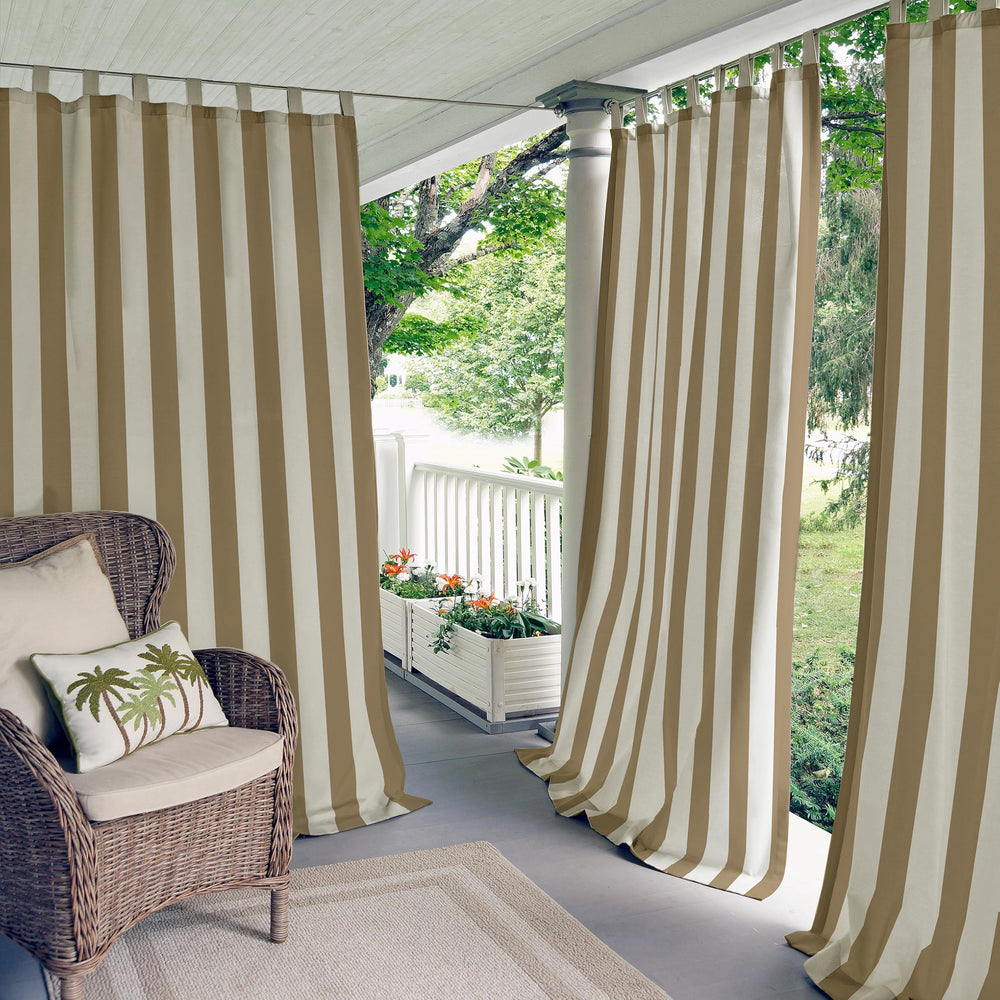 Threadmade front view of striped 50x95 panel showing modern curb appeal