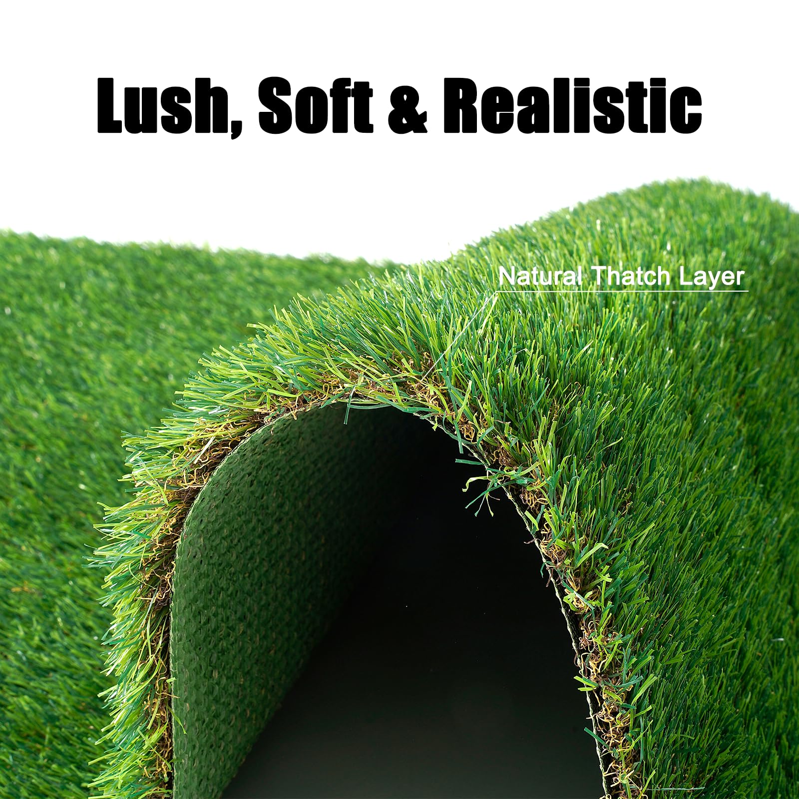 THREE ORANGES close-up of four-tone grass fibers showing soft, realistic texture benefit