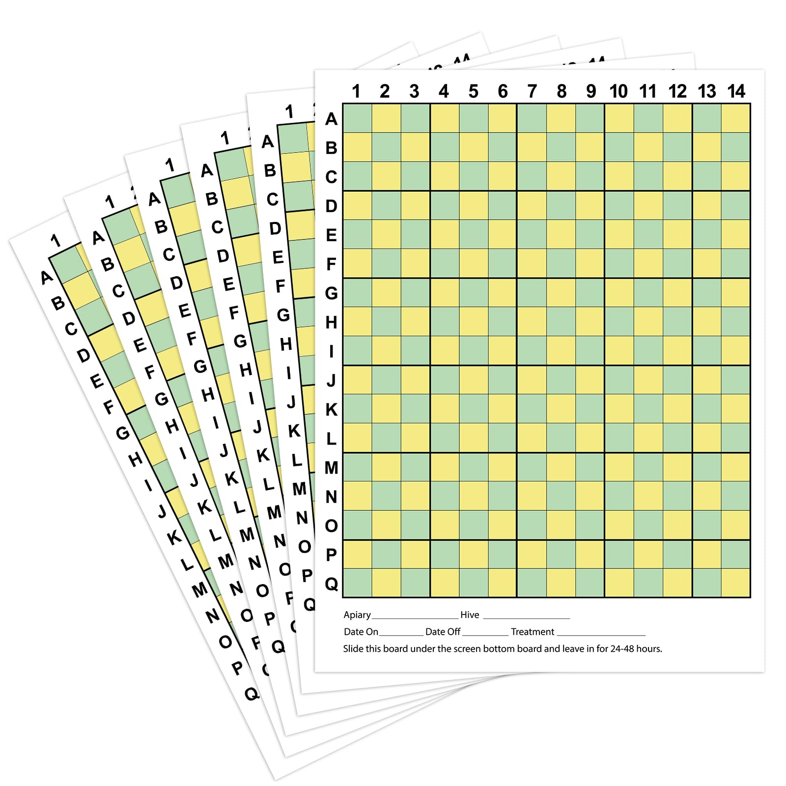 Threehoney front packaging view showing six mite counting boards and clear labeling benefits monitoring