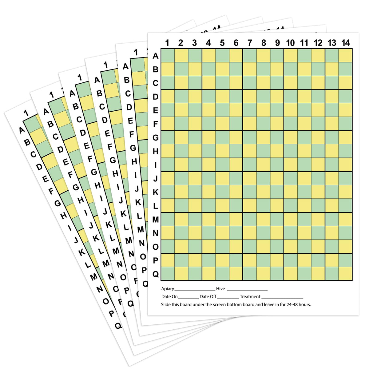 Threehoney front packaging view showing six mite counting boards and clear labeling benefits monitoring