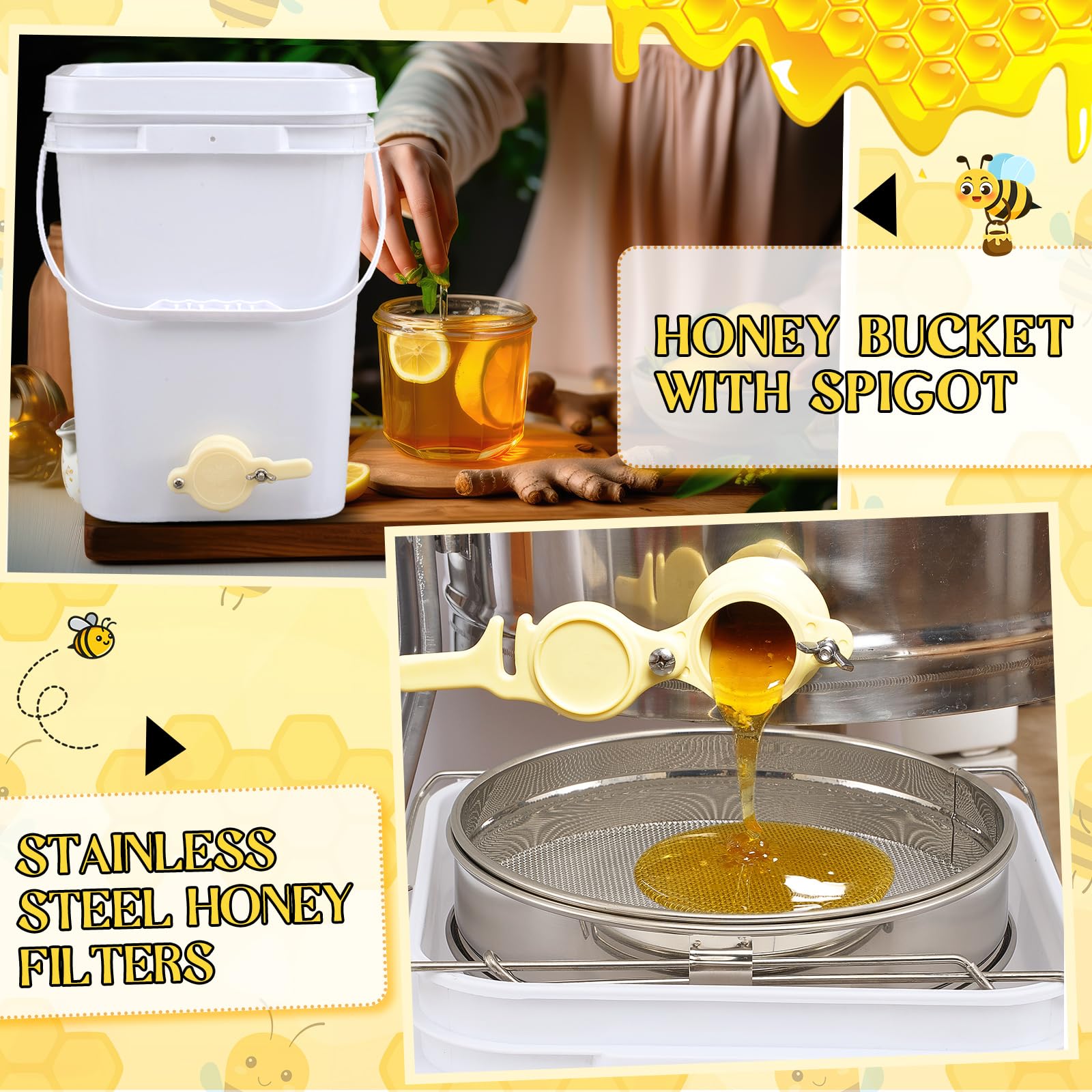 Threehoney lid seal and tamper strip demonstrating secure closure