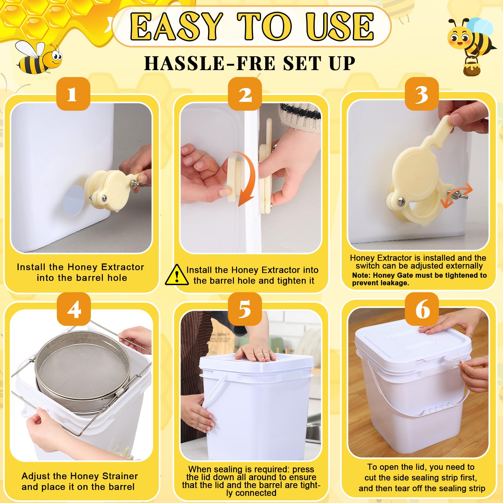 Threehoney bucket in beekeeping setting for efficient harvesting benefit