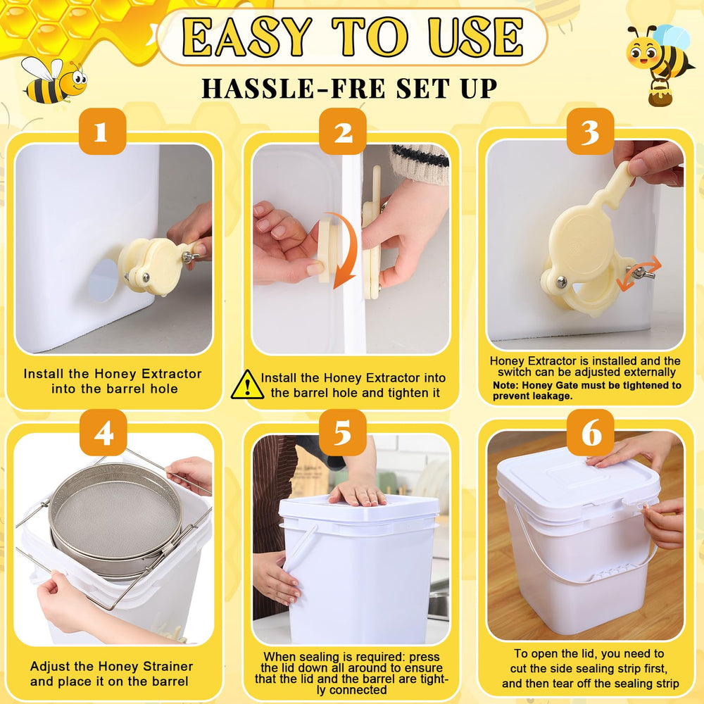 Threehoney bucket in beekeeping setting for efficient harvesting benefit