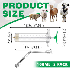 Threlaco drench gun close-up of green dosage scale for precise control