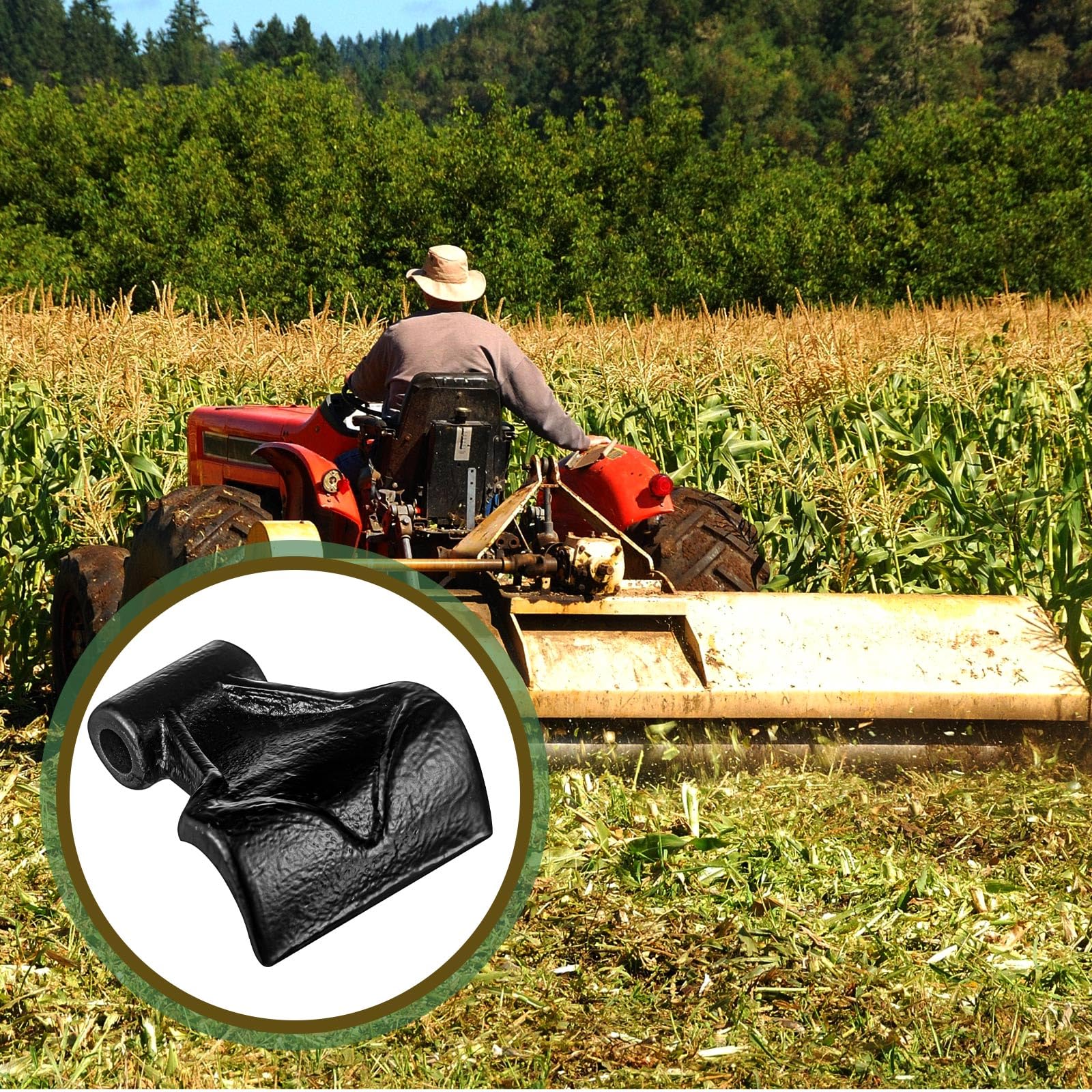 Threlaco blade mounted on flail head in mower demonstrating improved cutting performance