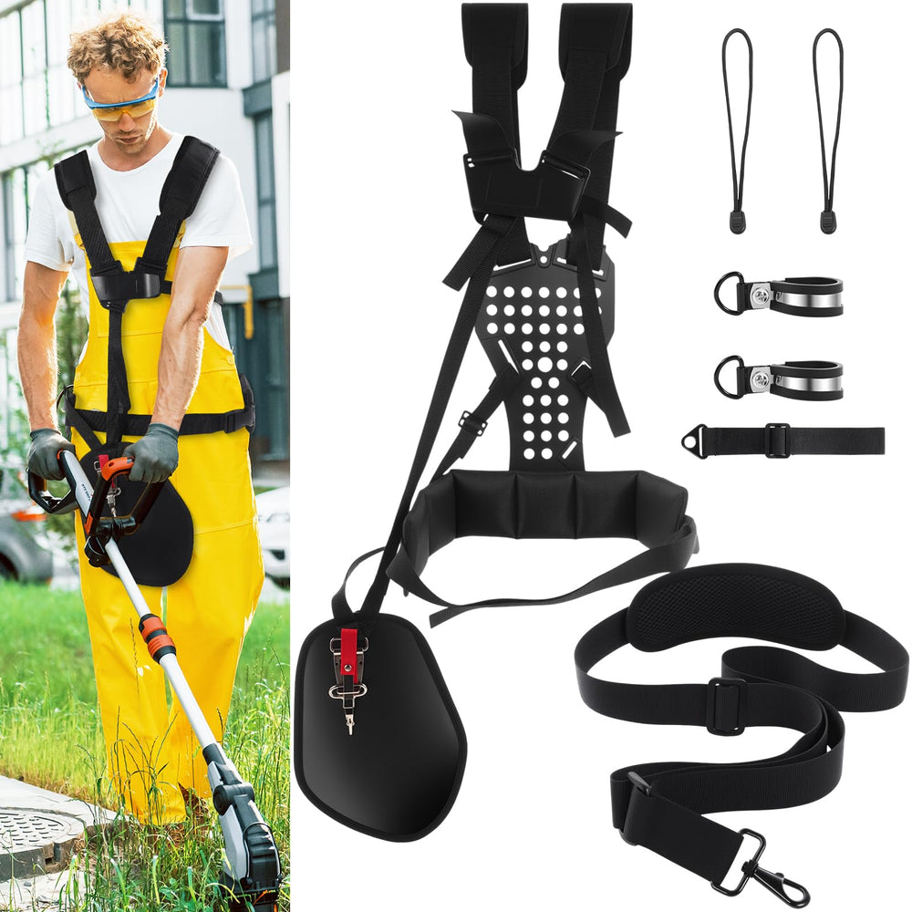 Threlaco front harness view showing padded shoulders for reduced fatigue