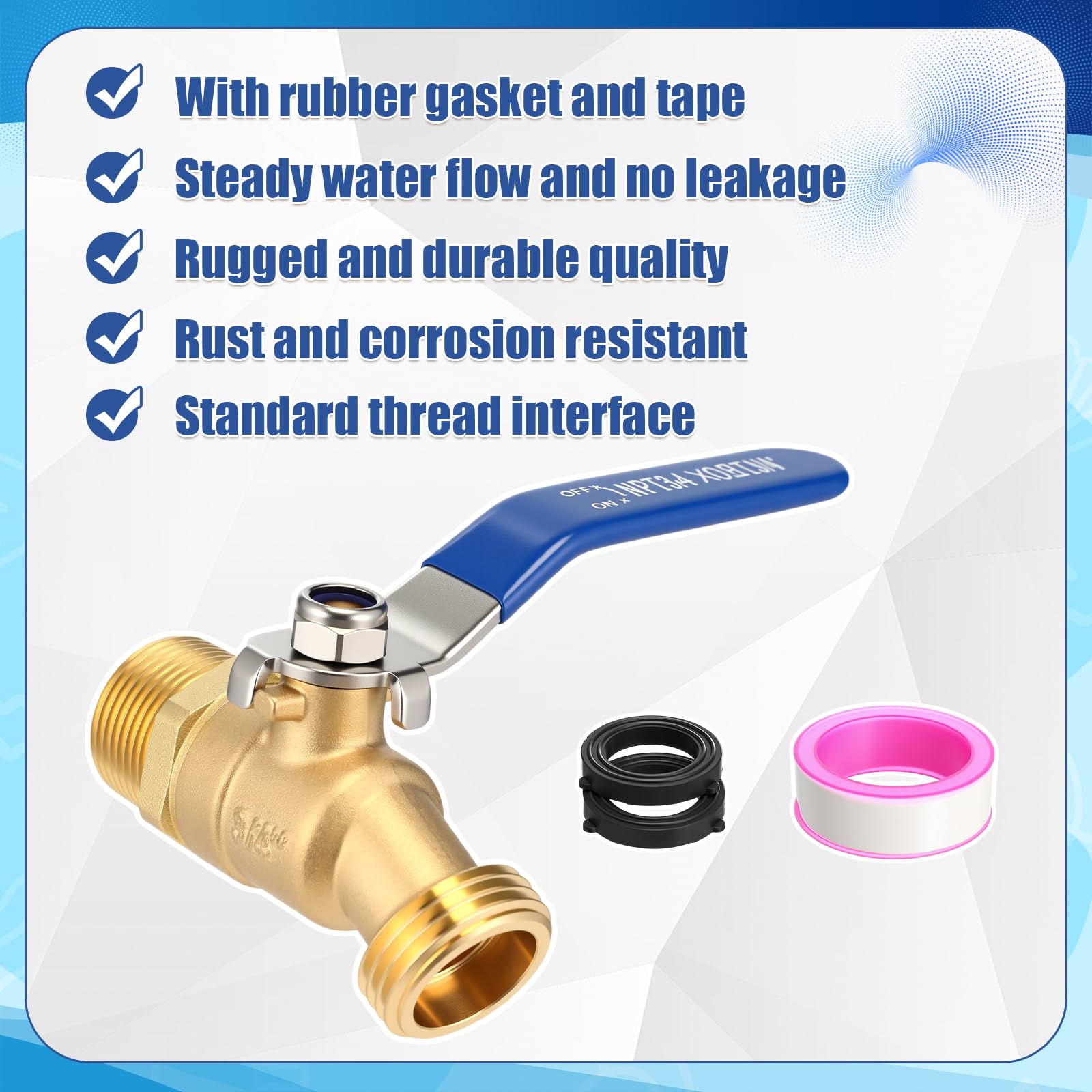 Threlaco spigot installed on patio hose delivering high flow for cleaning tasks